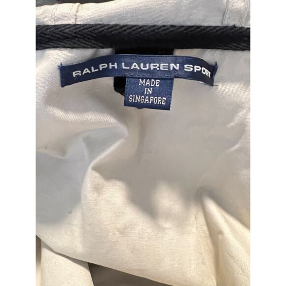 VTG Ralph Lauren Sport Men's Navy Blue Hooded Windbreaker Jacket S 100% Cotton - Picture 9 of 9